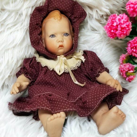 Porcelain Cloth Baby Doll MARY UFDC Boston 1987 National Convention LINDA STEELE - Picture 2 of 9